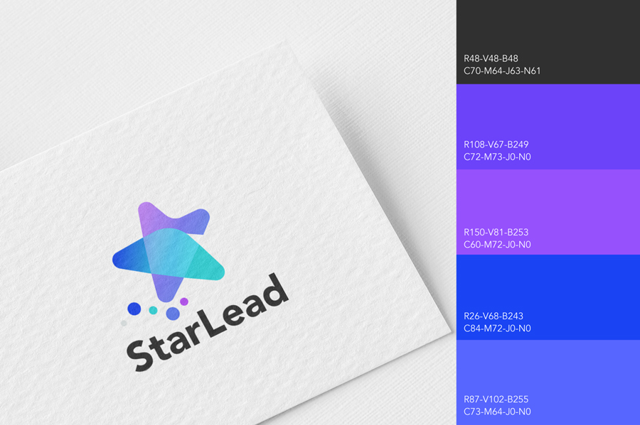 Palette couleurs logo StarLead