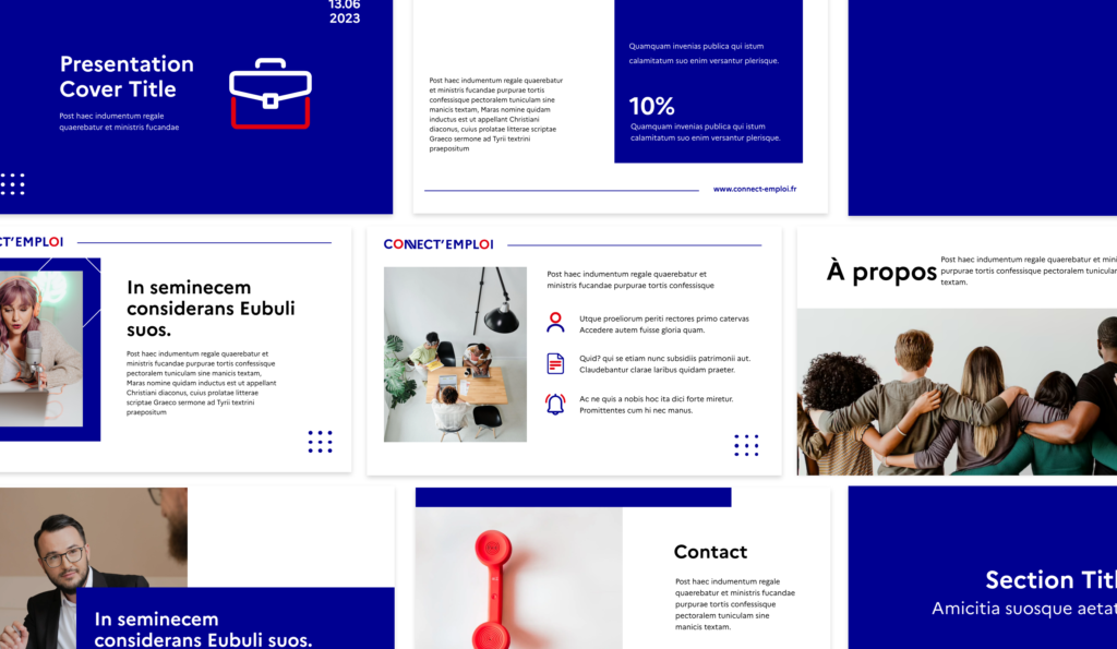 Création PowerPoint template Connect Emploi